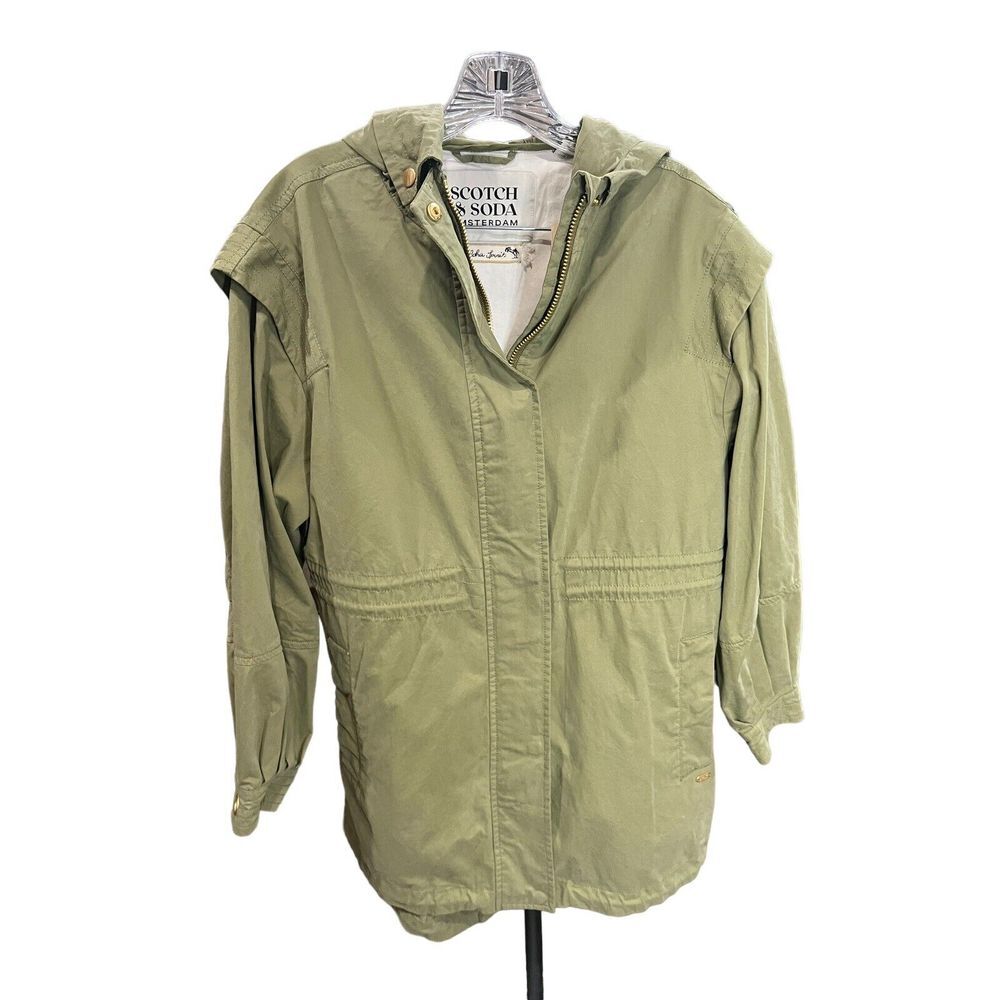 Scotch & Soda Women's Size XS Utility Packable‎ Hood Jacket Green